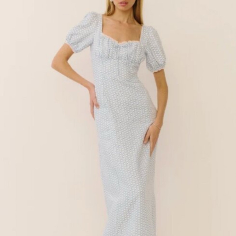 NEW (WITH TAGS) Reformation Cherise Linen Dress Sz4 Cindy Stripes